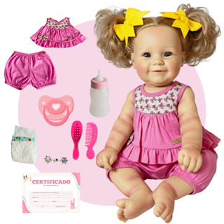 Boneca Bebe Reborn Realista Silicone Martina Enxoval Completo