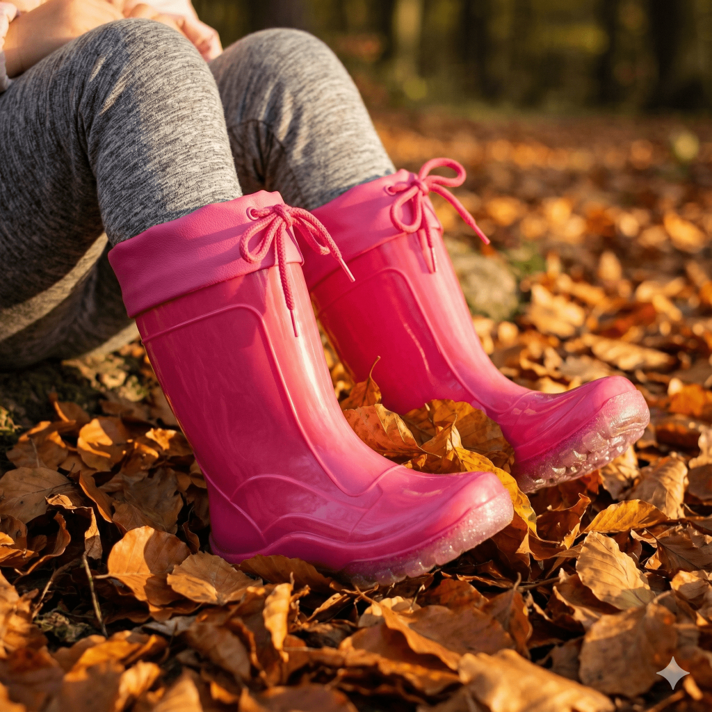 Bota Galocha Infantil Calfor Nieve Pink Com Amarra Impermeável para Chuva Meninas Rosa Leve em Oferta na Shopee