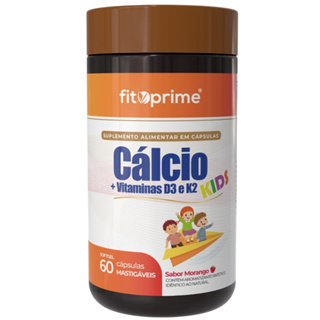 Cálcio Kids Fitoprime Mastigável com Vitaminas D3 K2 Suplemento Alimentar 60 Cápsulas em Oferta na Shopee