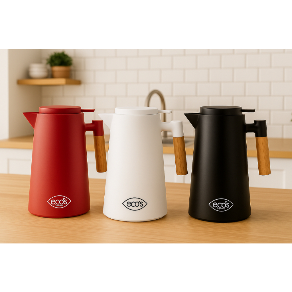 Garrafa Térmica Com Gatilho Wood 1l Chá/café