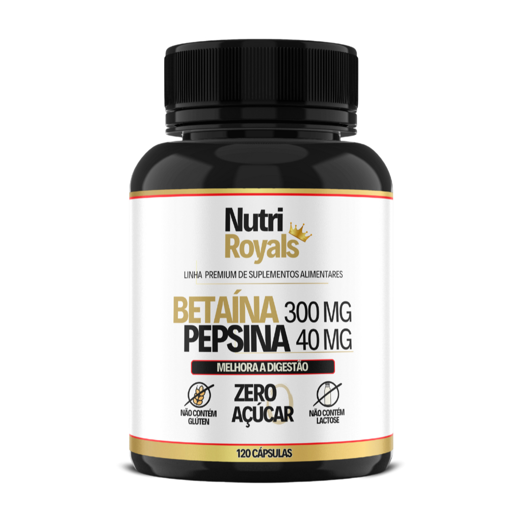 Cloridrato De Betaína 300 MG Pepsina 40 MG 120 Cápsulas em Oferta na Shopee