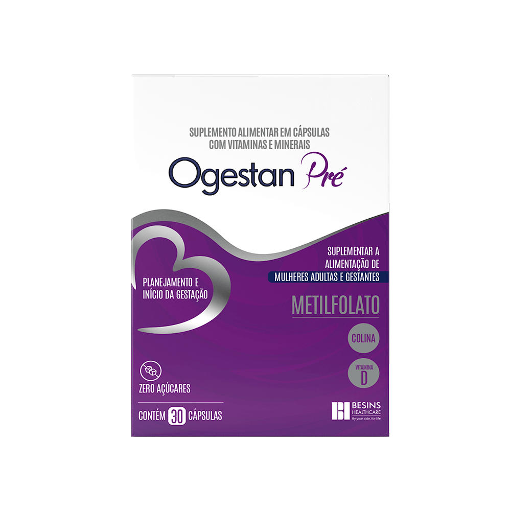 Ogestan Pré - 30 Cápsulas - Suplemento para Preconcepção