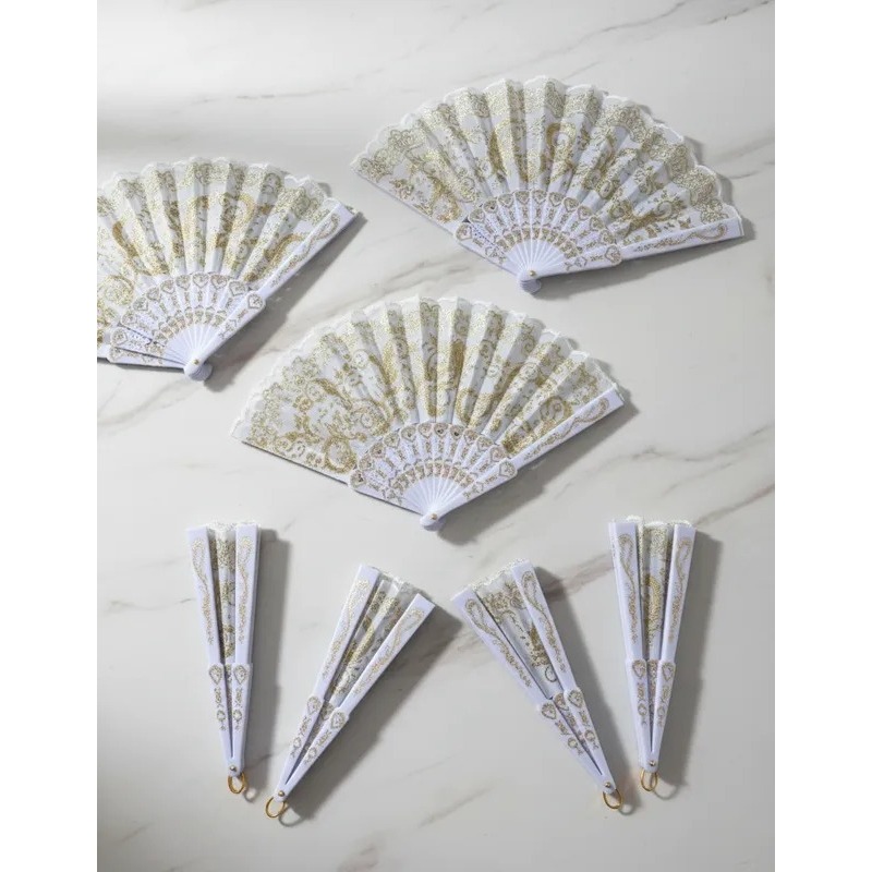 Leque C/ Glitter Estampado