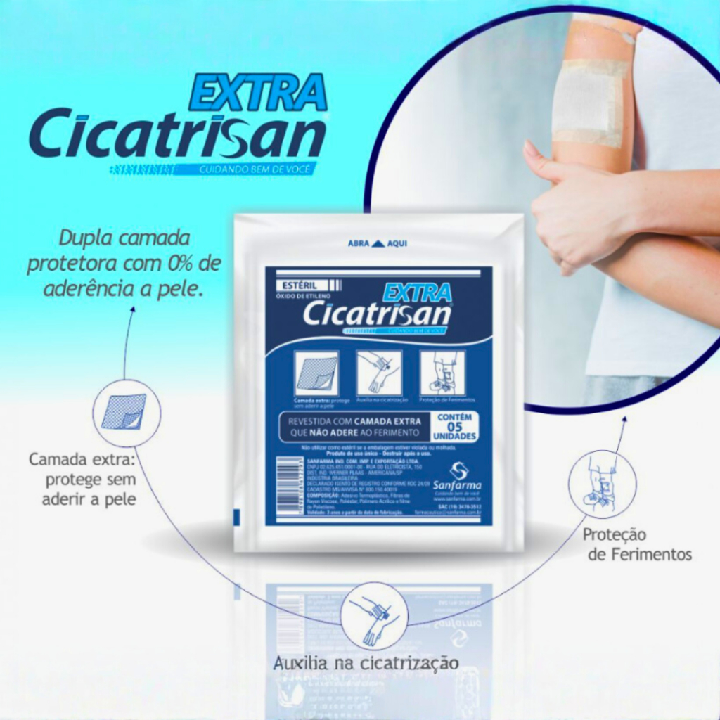Kit Compressa de Gaze Estéril Não Aderente 10 Pacotes Gases para Curativo