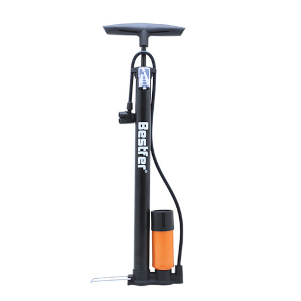 Bomba De Ar Manual Com Manômetro Preta 59cm Bestfer
