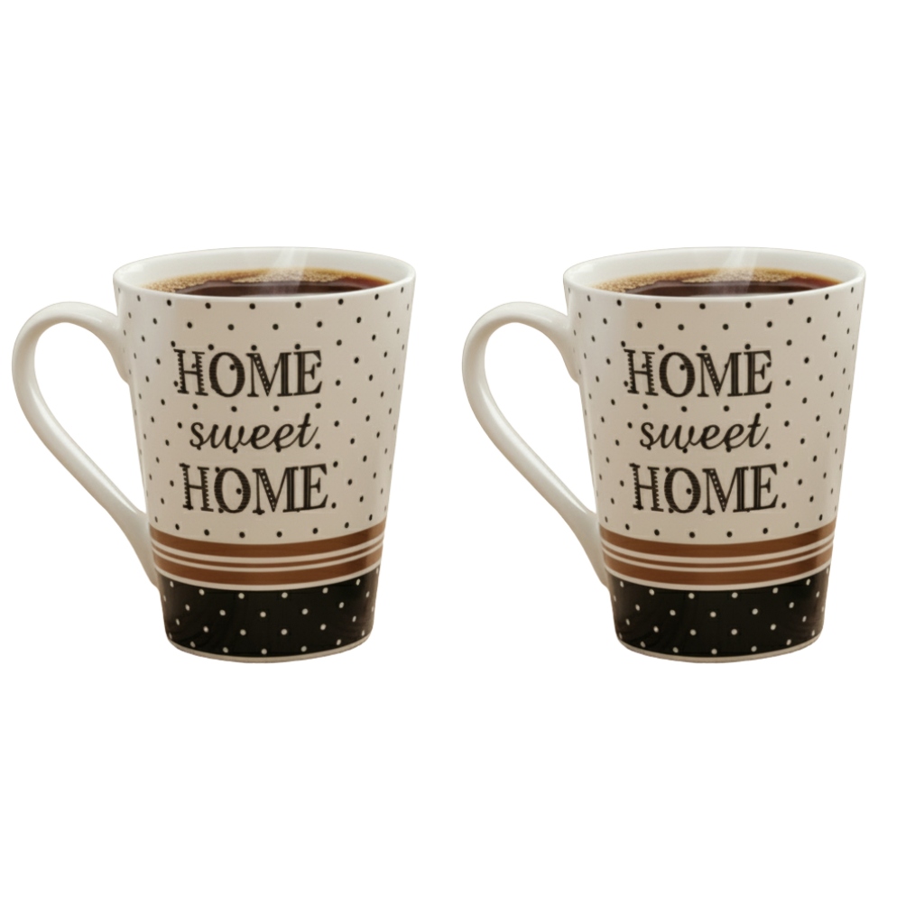 Caneca Cerâmica 350 ml Café Leite Decorada Moderna Love Listrada Microondas Atual
