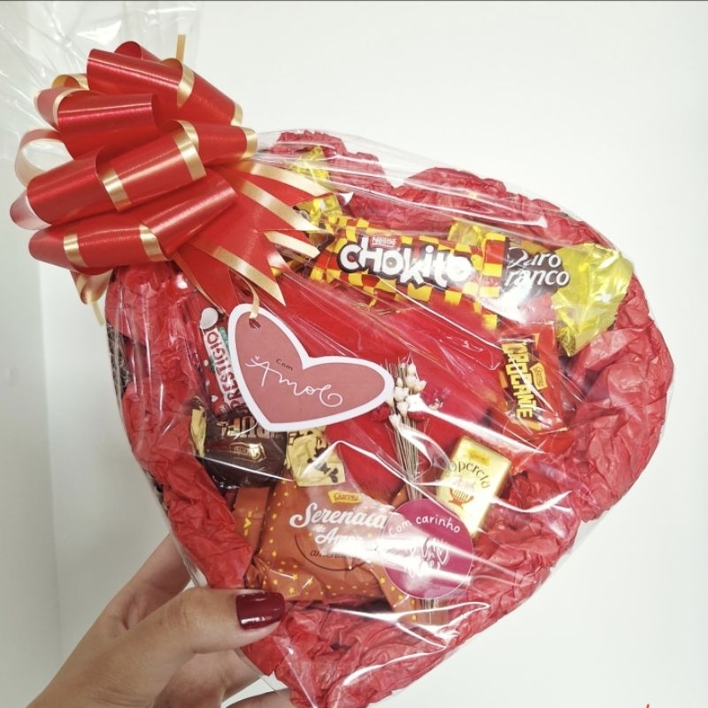 Cesta Kit Presente Caixa Coração Personalizado – Bombons ou Cosméticos em Oferta na Shopee