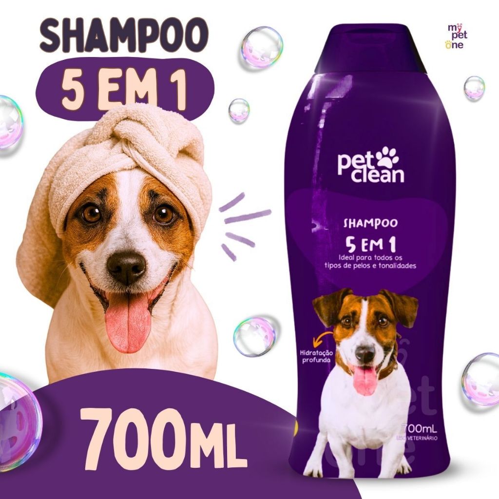 Shampoo 5 em 1 para Cães e Gatos 700ml - Pet Clean em Oferta na Shopee