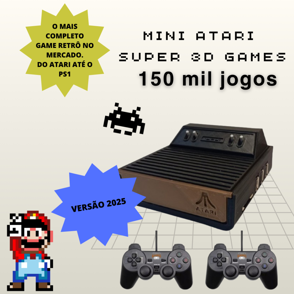 Vídeo Game Super 3D Games Retro 150 mil Jogos Clássicos Acompanha 2 Controles Envio Rápido
