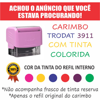 Carimbo com TINTA COLORIDA Trodat 3911 - 14x38mm em Oferta na Shopee