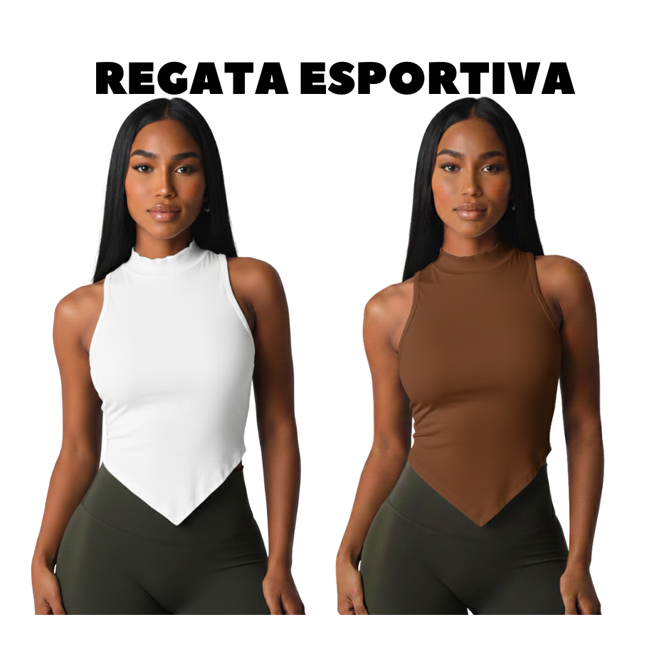 Regata Camisa Esportiva Feminina Assimétrica Proteção UV50 Confortável Treino Caminhada Várias Cores