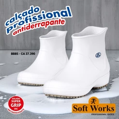 bota açougueiro frigorifico mercado limpeza faxina bb85 soft works epi calçados