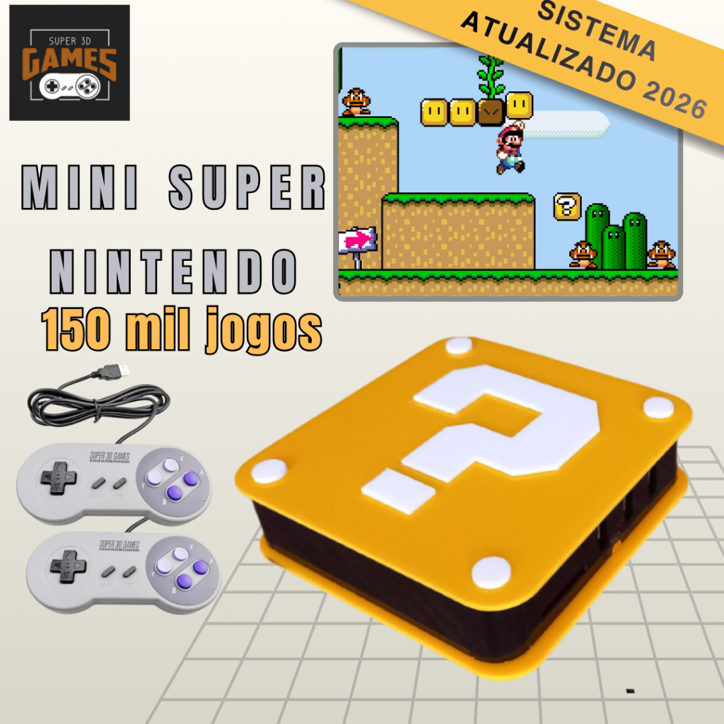 Super Video Game Classico Bloco Amarelo com 150 mil Jogos