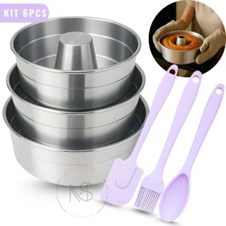 Conjunto de Formas de Bolo Assadeira  Redonda Suiça e Pudim 6pcs em Oferta na Shopee