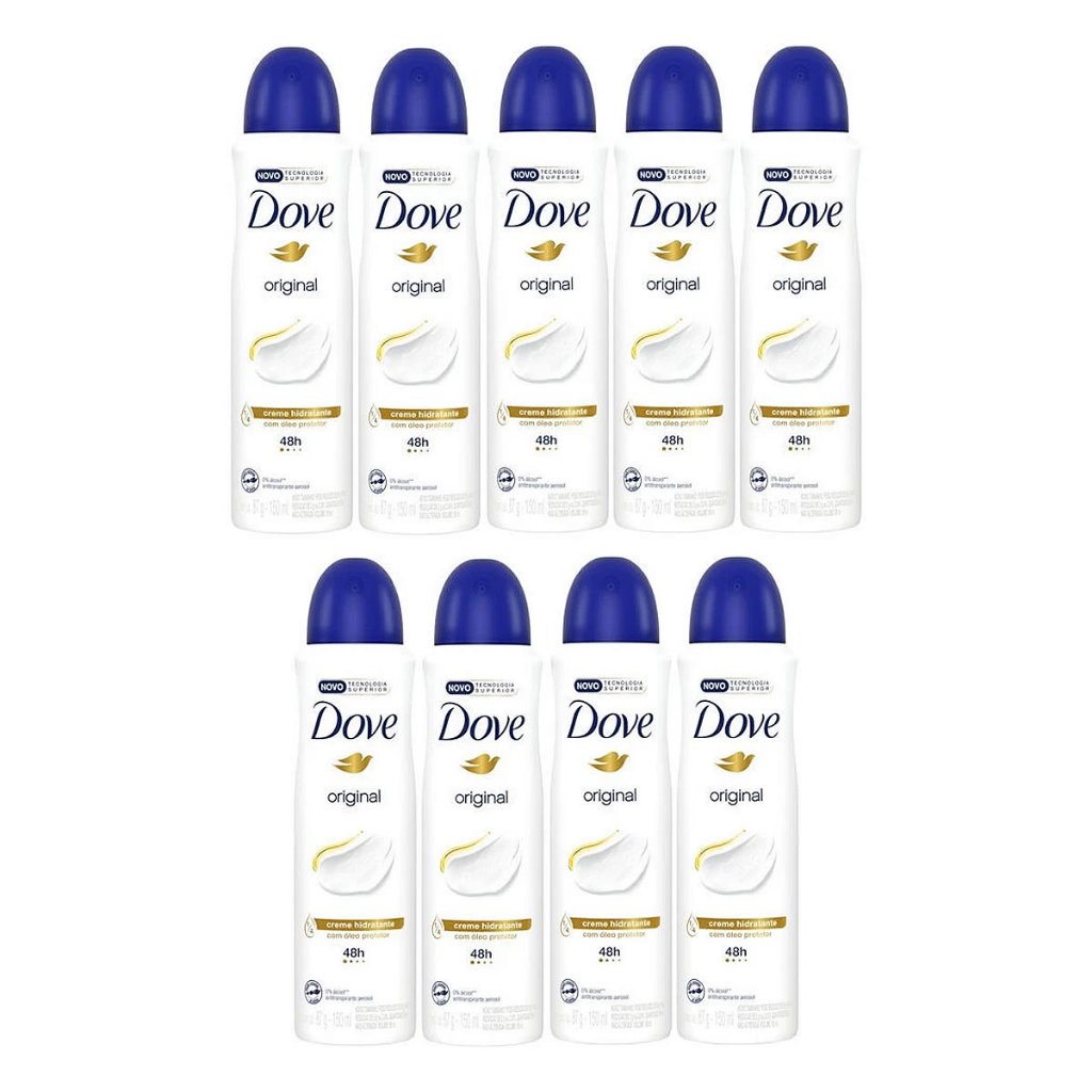 Kit 9 Unidades Desodorante Dove Original Aerosol 150ml/89g