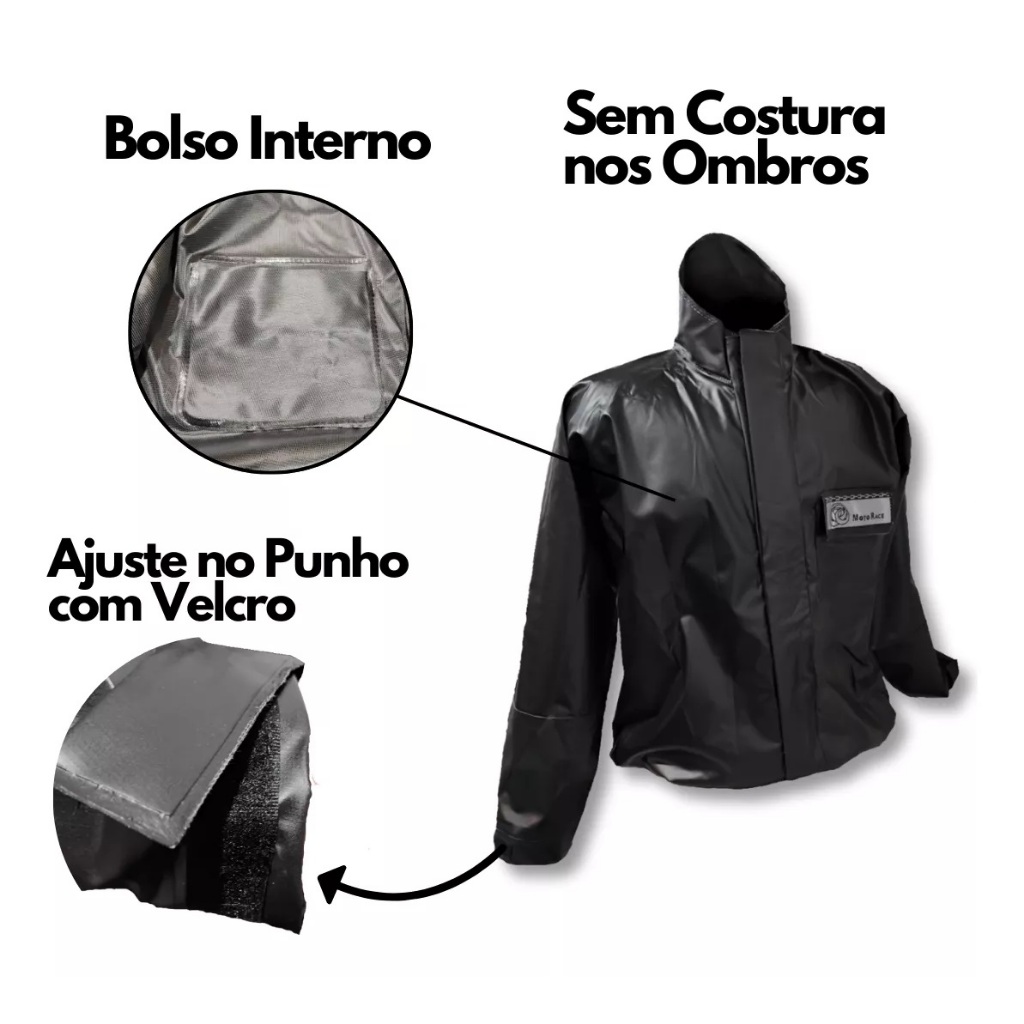 Somente Jaqueta De Capa De Chuva Impermeável Moto Motoqueiro