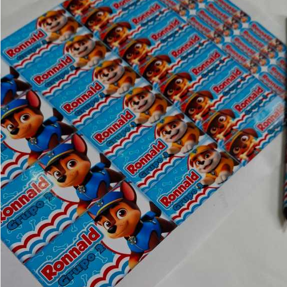 Kit 56  Etiquetas Escolares Personalizadas – Patrulha Canina em Oferta na Shopee