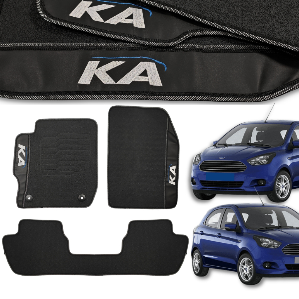 Kit Tapete para Ford Ka SE 2014 2015 2016 17 2018 19 20 2021 Borracha Antiderrapante Inteiriço Preta em Oferta na Shopee