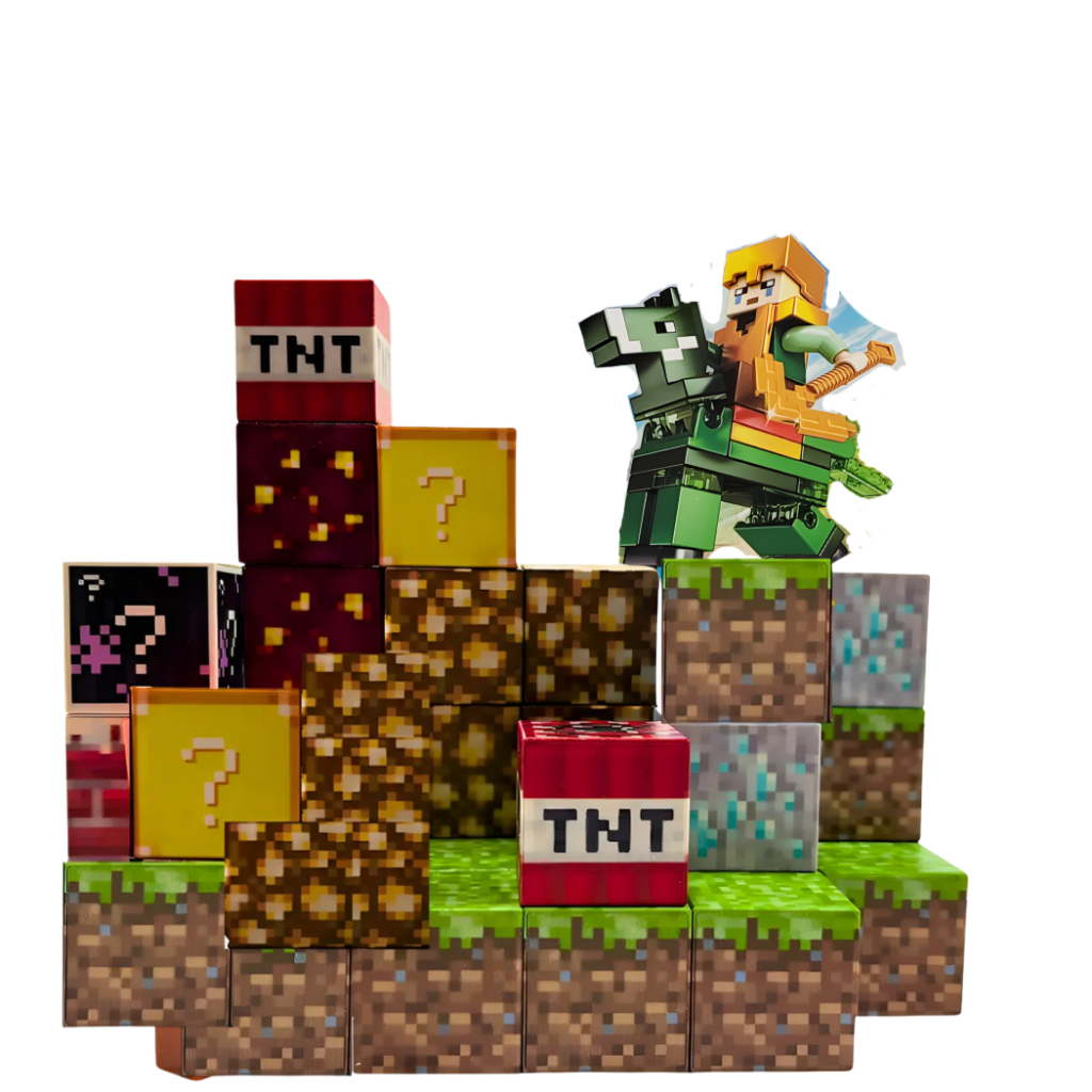 Kit + 60 peças com Blocos Magneticos e de montar Construção 2026 boneco + cavalo