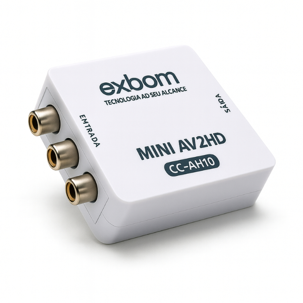 Mini Adaptador Conversor RCA para Hdmi Vídeo Composto AV2HDMI - AV x HDMI