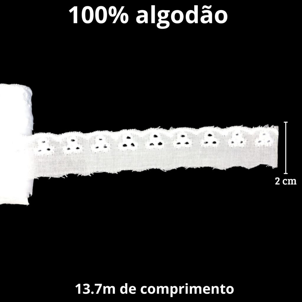 Bordado Inglês 100% algodão-Renda,Artesanato,Tecido CAL02(2cm largura)+2 BOBINA COLORIDA