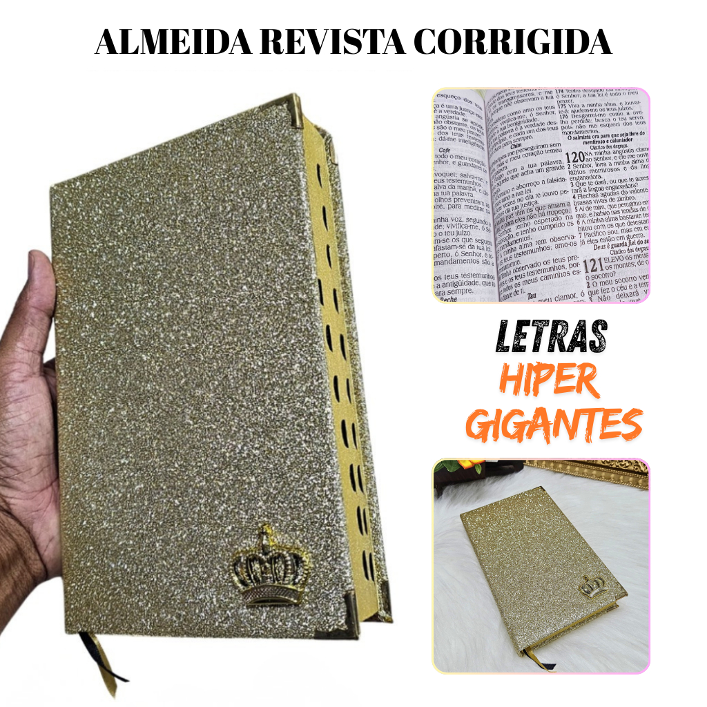 Bíblia Letra Hipergigante Feminina Com Harpa Letra Grande Palavras de Jesus em Negrito Mulher