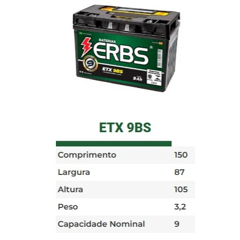BATERIA - (9 AH - ETX 9 BS) - KANSAS 150/MIRAGE 250/GXS 750F KATANA · foto 2