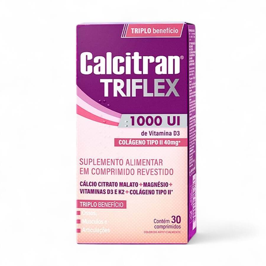 Calcitran Triflex - 30 Comprimidos - Suplemento com Cálcio, Magnésio e Vitamina D