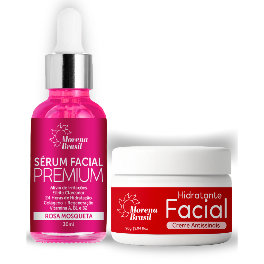 Kit Facial Antissinais – Creme + Sérum Rosa Mosqueta