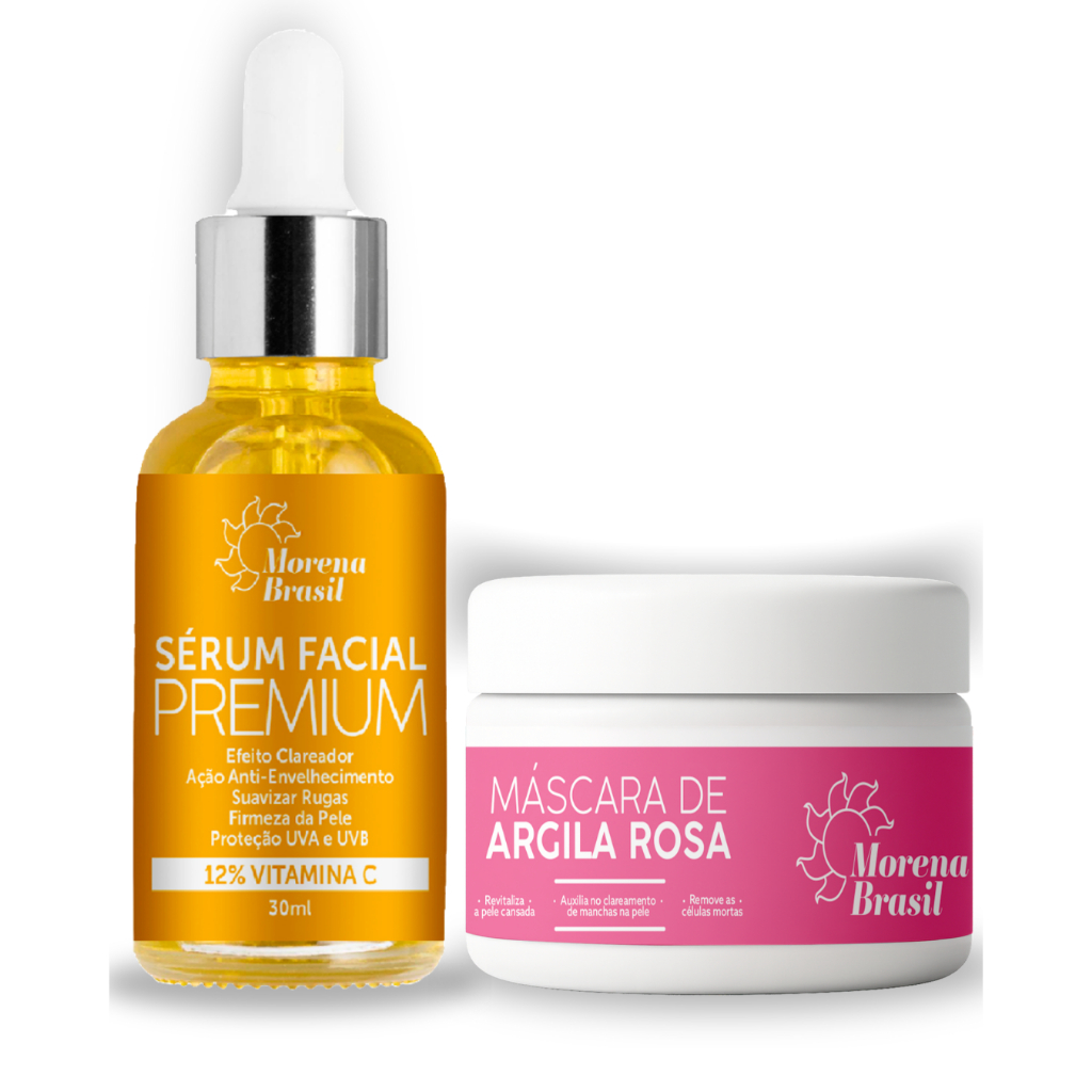 Kit Sérum Vitamina C-10 + Máscara Facia | Ação Anti-envelhecimento 💛 Perfeito Pra Peles Sensíveis 💖