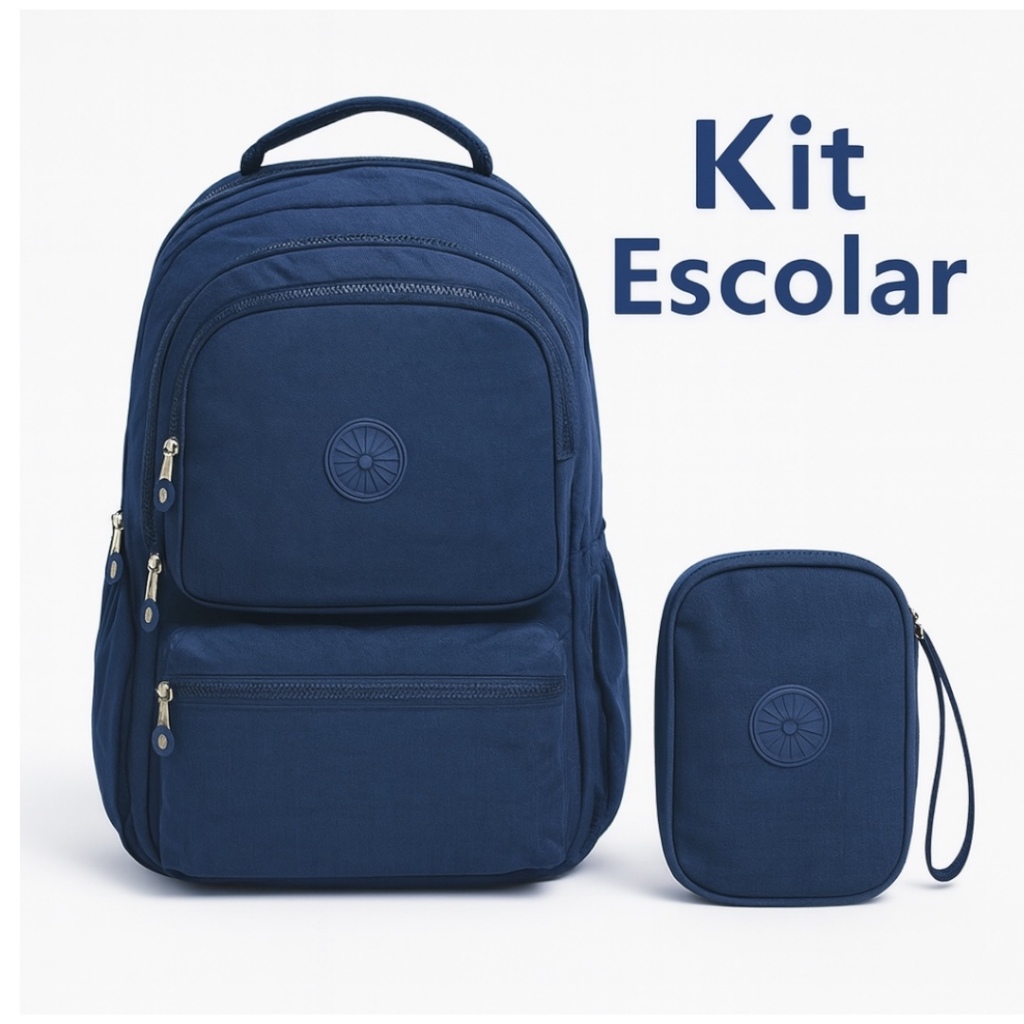 Kit Mochila  Escolar + Estojo Box Feminino Masculino Volta as Aulas em Oferta na Shopee