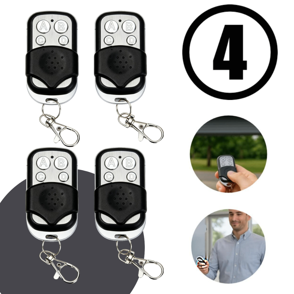 Controle Remoto Universal 433mhz Compatível Com Porta Eletrônica De Garagem 4 Botões em Oferta na Shopee