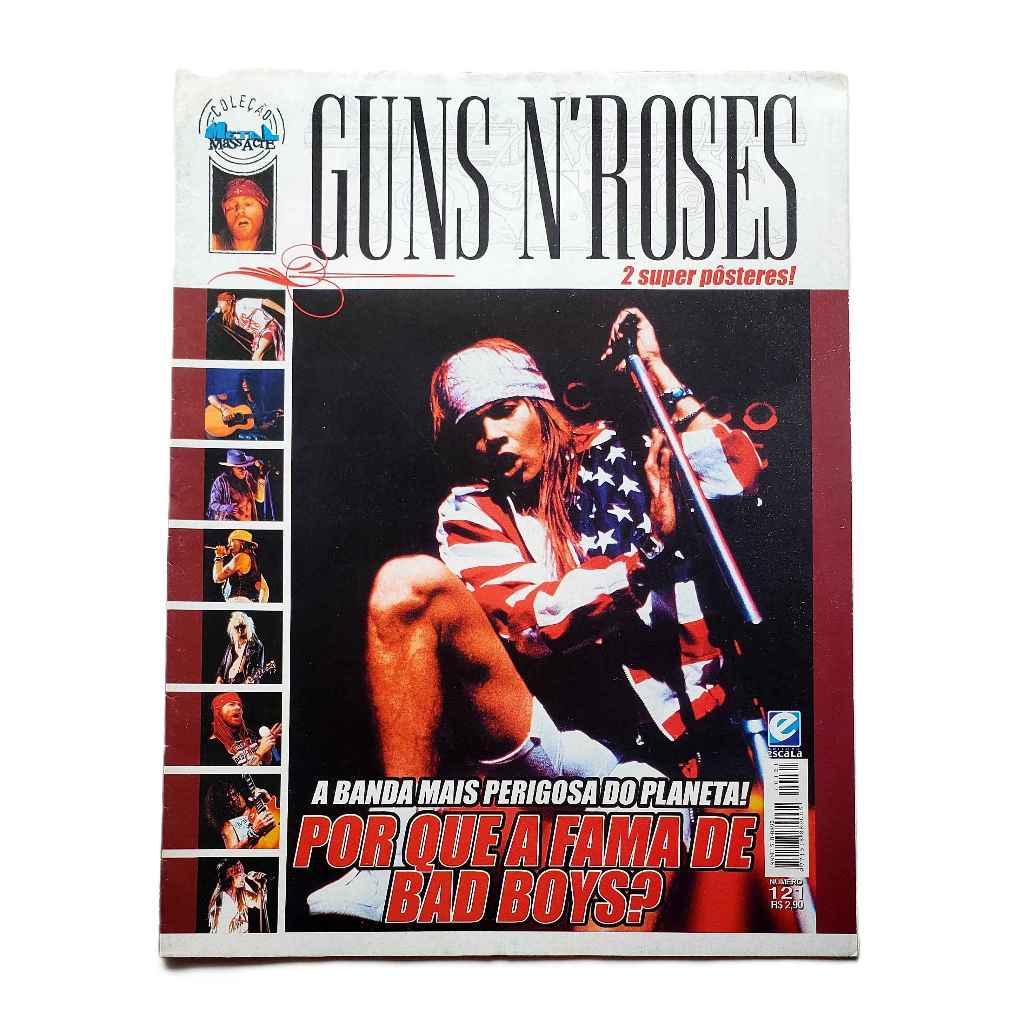 Revista Pôster Guns N' Roses Escala Coleção Metal Massacre nº 121. Raro