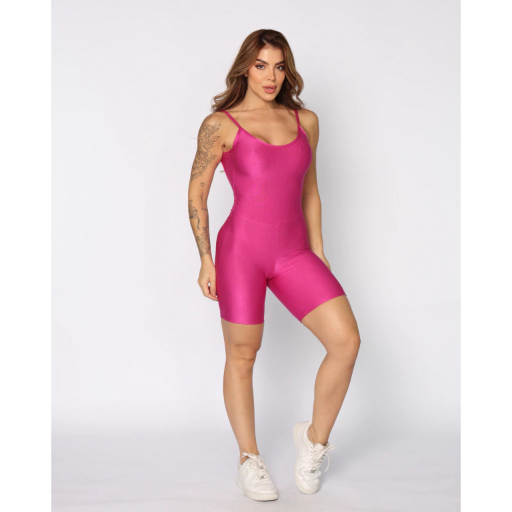 Macaquinho Melina Fitness Feminino Alça Fina Justo Academia Treino Corrida Moda Esportiva — imagem 1