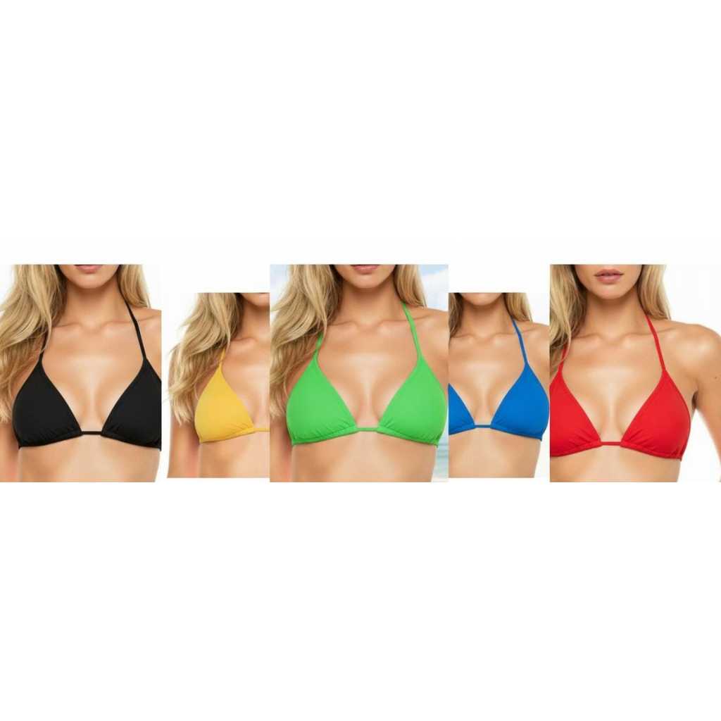 BIQUINI CORTININHA COM BOJO (BOJO REMOVIVEL) PARTE DE CIMA, UMA COR, VIES DA MESMA COR DO BIQUINI em Oferta na Shopee