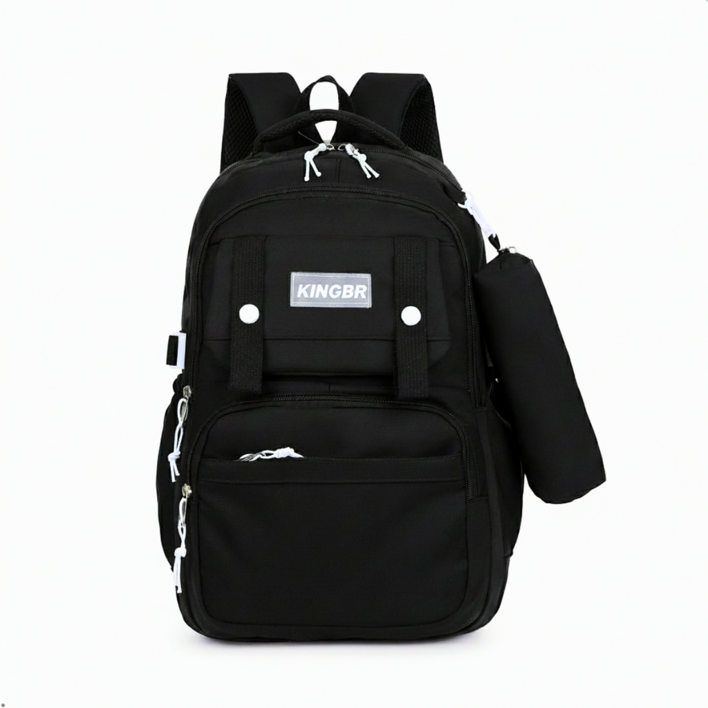 Mochila Feminina Escolar Faculdade Grande Capacidade Impermeável Disponível em Preto Azul Lilás Rosa em Oferta na Shopee