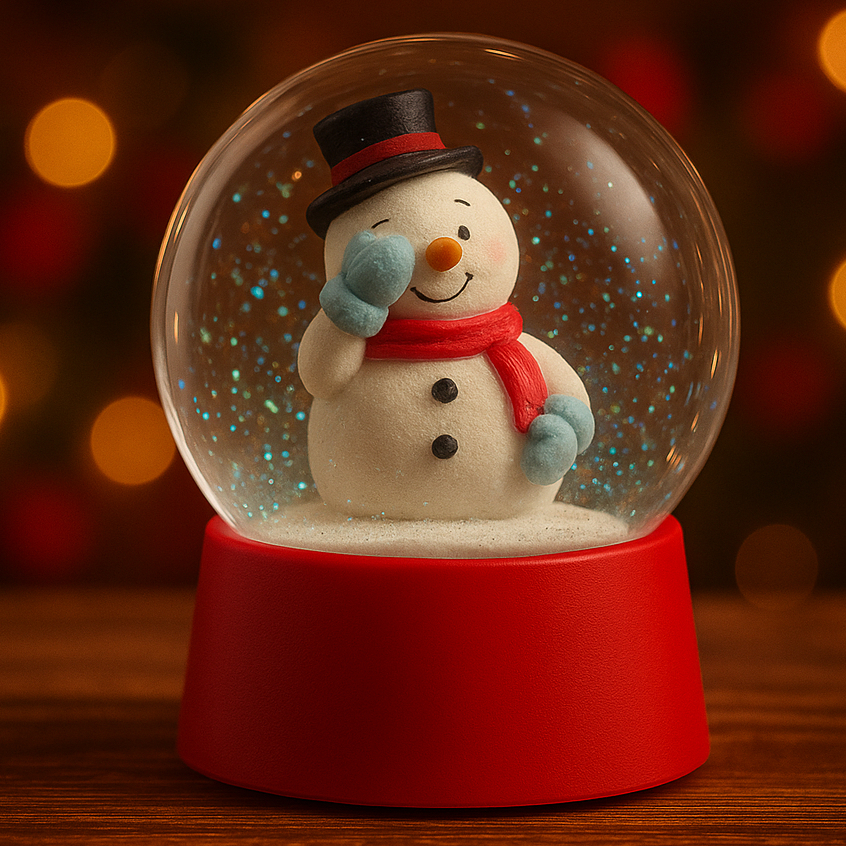 Globo de Neve Natalino Boneco de Neve Enfeite Decorativo