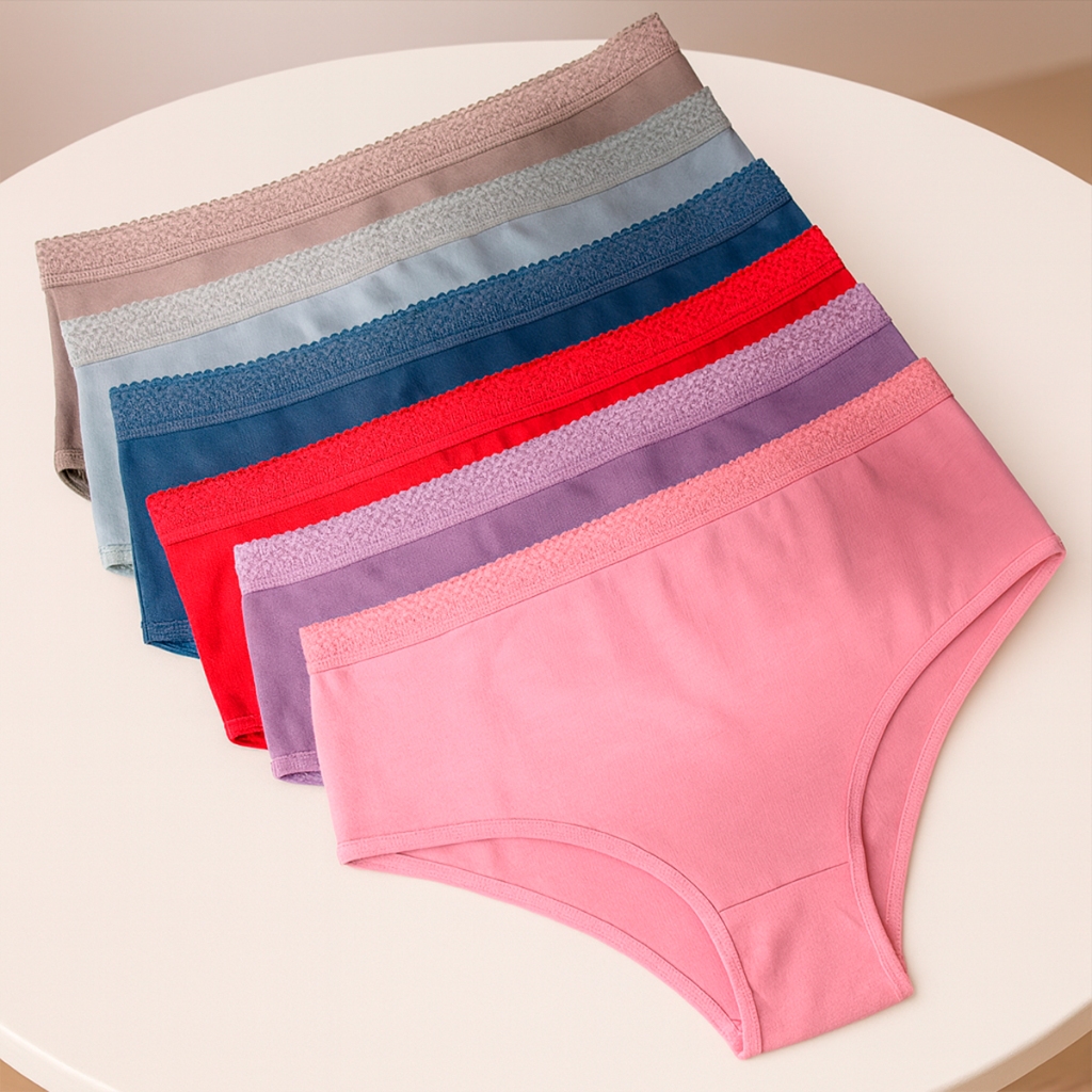 Kit Calcinha Calçola Cotton Confortável Cintura Alta Algodão Senhora Pós Parto Revenda em Oferta na Shopee