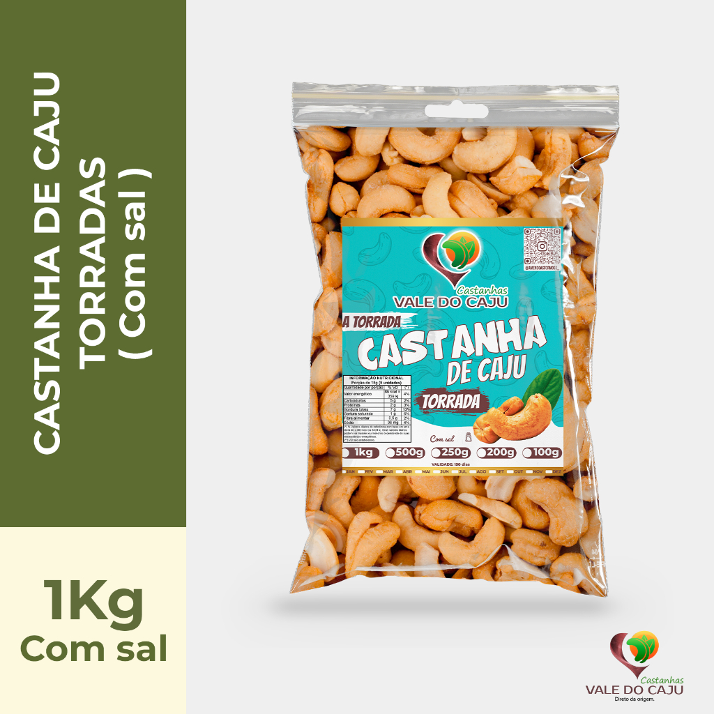 Castanha de Caju Torrada Com sal – Castanhas Vale do Caju em Oferta na Shopee