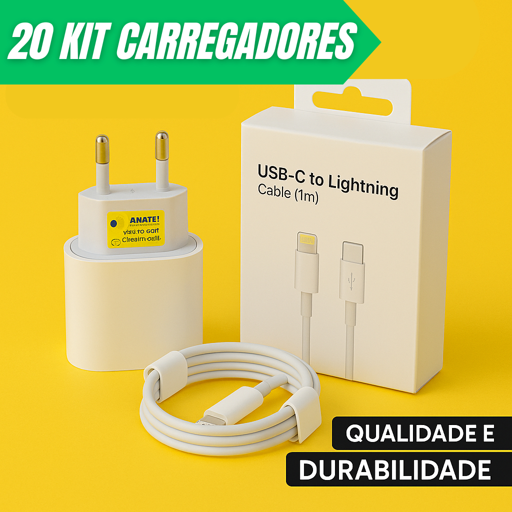 20 Kits Carregadores Iphone Turbo Lightning Flexivel 1 Metro Resistente Reforçado