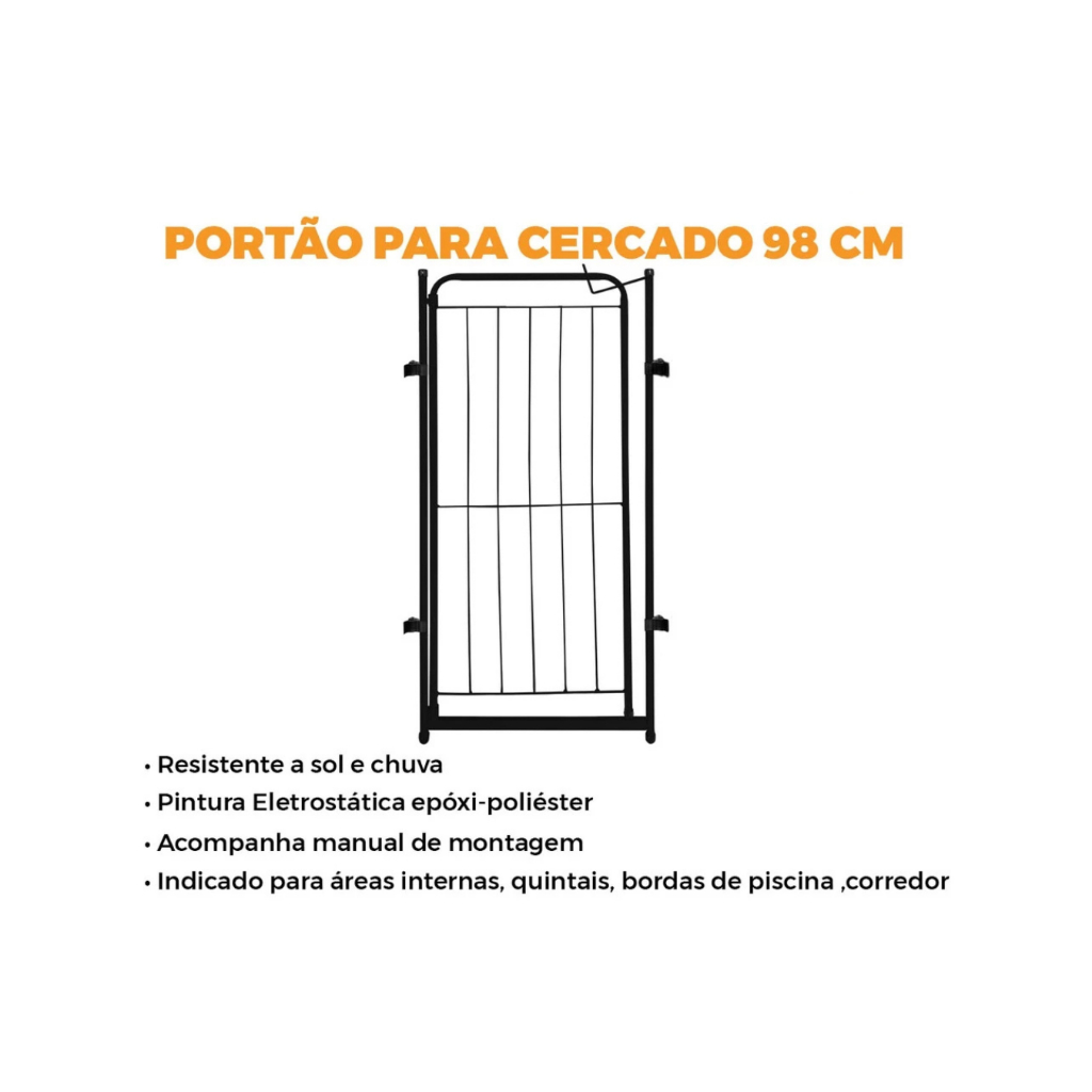 Portão Pet 98cm para Cercado • Grade Segurança Cachorro • Cães e Filhotes