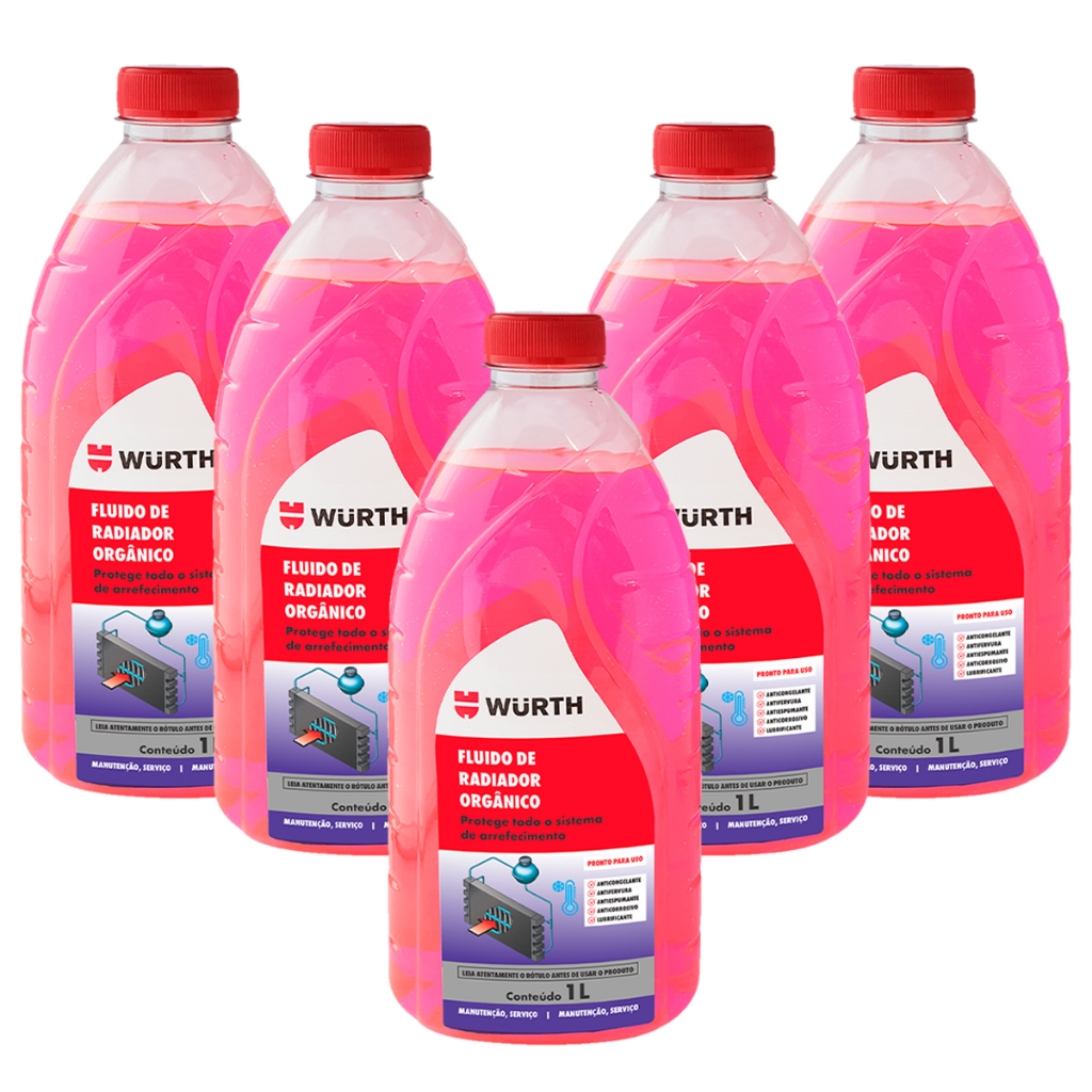 5 Aditivos Fluido Radiador Wurth VW GM FORD FIAT PEUGEOT NISSAN HONDA TOYOTA CITROEN JEEP RENAULT SUZUKI