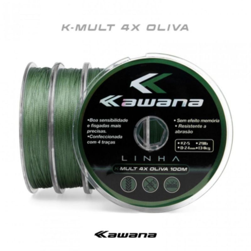 LINHA MULTIFILAMENTO 4 FIOS KAWANA 0.14 MILÍMETROS 100 METROS