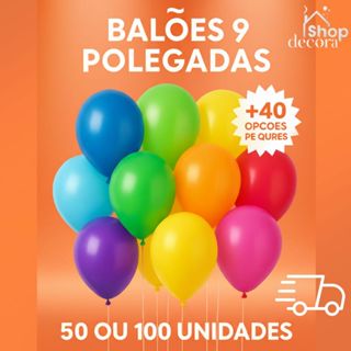Balões 9" – Pacote 50/100 Unidades – Decoração Festa Aniversário Casamento Chá de Bebê Bexiga Redondos Premium em Oferta na Shopee