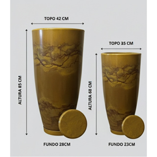 vaso Decorativo Plantas Sala/Jardim Cone Mármore P/M/G em Oferta na Shopee