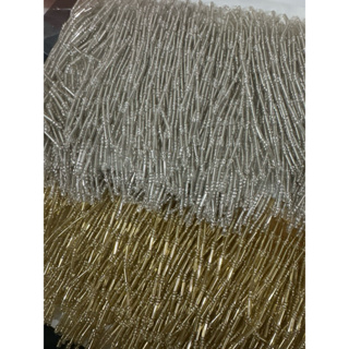 Franja de canutilhos 10cm em vidro com 0,50cm em Oferta na Shopee