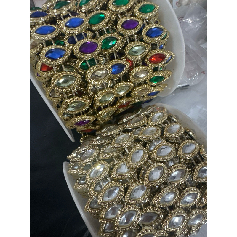 Aljofre gota com chaton navete em abs-metro em Oferta na Shopee