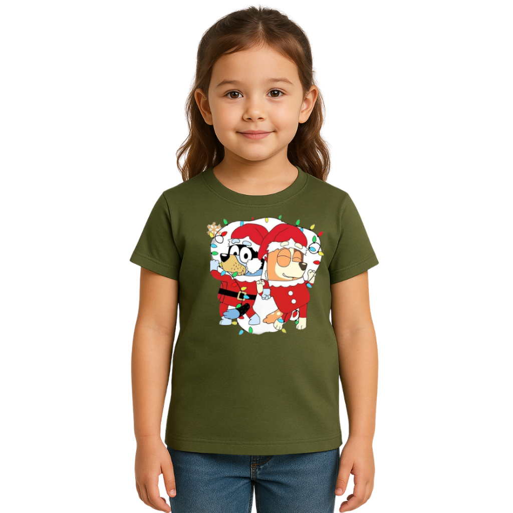 Camiseta Infantil Blusa Natal Dogs Cute Blues | Blusa Menino Algodão Premium Estampa #Natalina Profissional