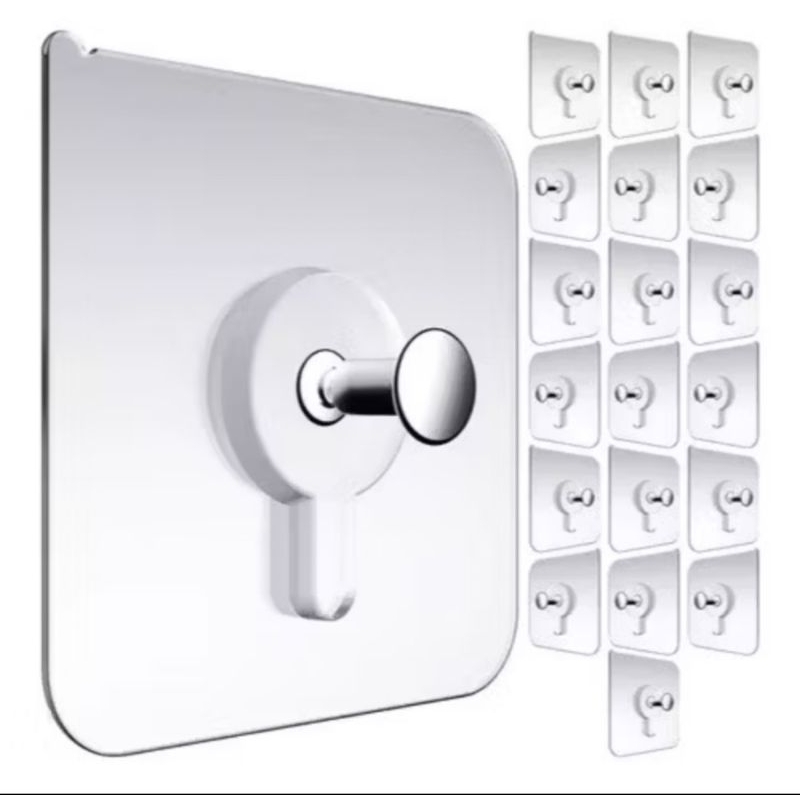 20 Unidades de Gancho de Parede Sem Prego Sem Furar Cabide Auto Adesivo Multiuso em Oferta na Shopee