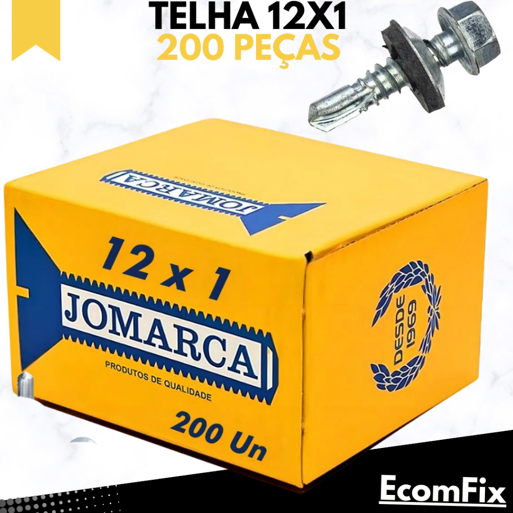 Parafuso Para Telha Auto Brocante Sextavado 5,5x25mm (12x1) 200 Peças - JOMARCA em Oferta na Shopee